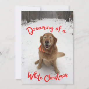 Golden Retriever Dreaming av vit jul Julkort