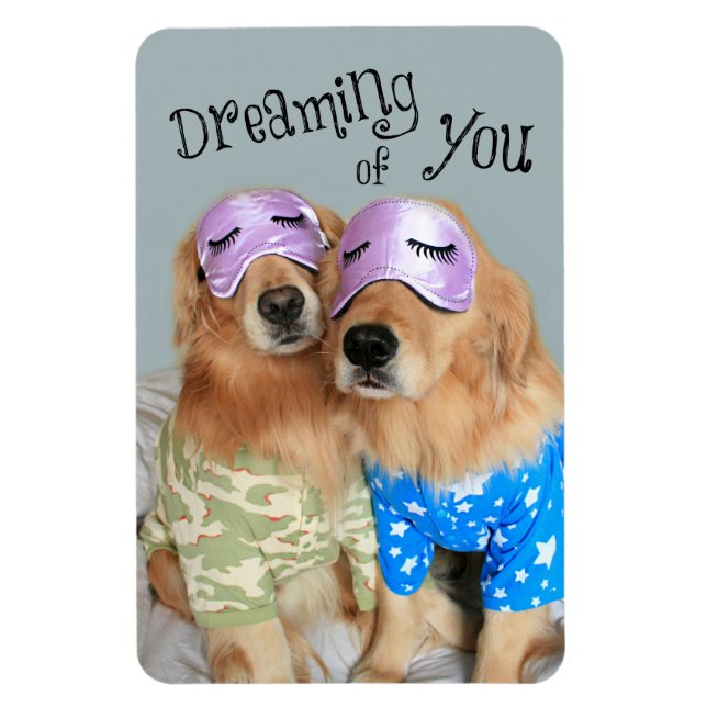 Golden Retriever drömmer om dig Magnet (Vertikal)