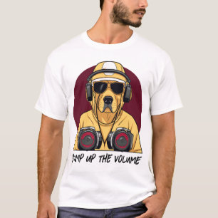 Golden Retriever Dsed som DJ T Shirt