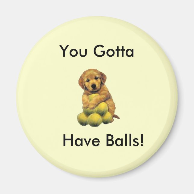 Golden Retriever du måste ha Bollar Magnet (Framsidan)
