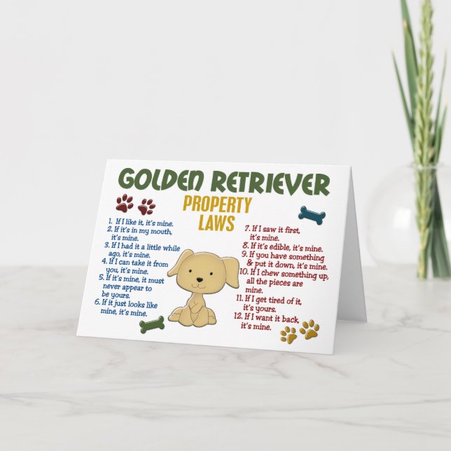 Golden Retriever Egendom Laws 4 Kort (Framsida)