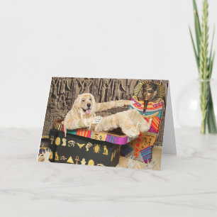 Golden Retriever egyptisk mumie Halloween Helgkort