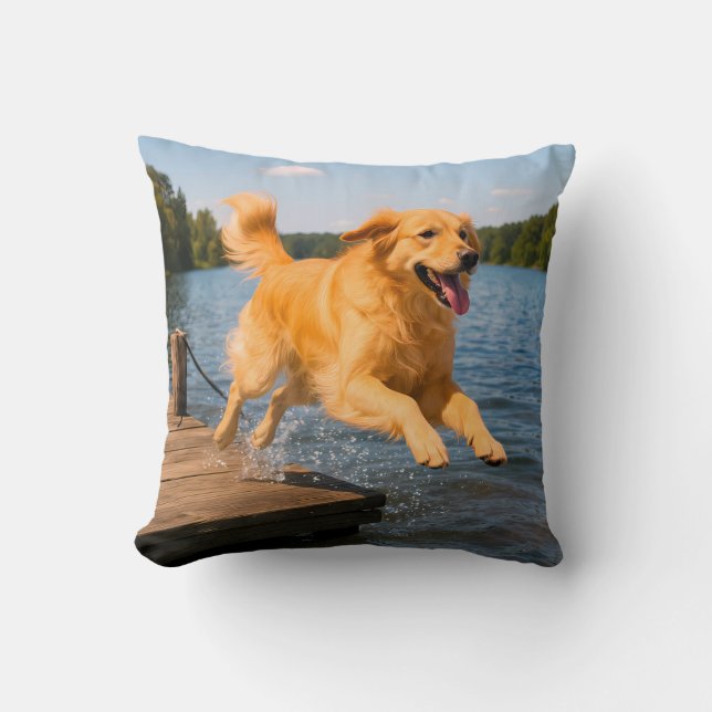 Golden Retriever Elegant Dekorativ kudde (Framsida)