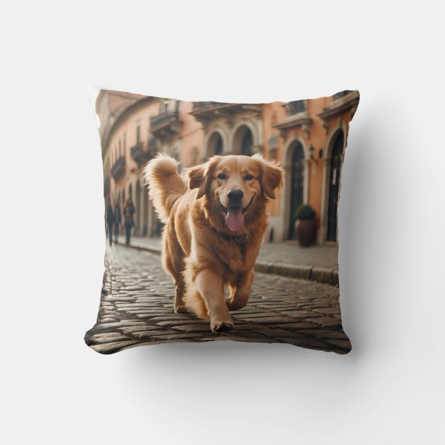Golden Retriever Elegant Dekorativ kudde (Framsida)