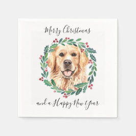 Golden Retriever Elegant Hund God jul Pappersservett