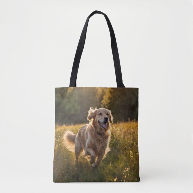 Golden Retriever Elegant Shoulder Tote Bag Tygkasse (Framsida)