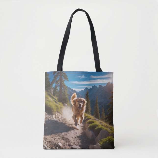 Golden Retriever Elegant Shoulder Tote Bag Tygkasse (Framsida)