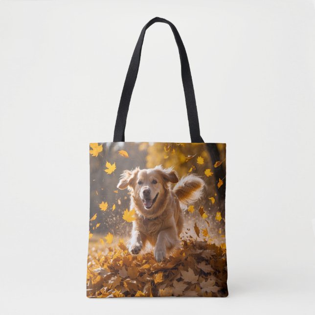 Golden Retriever Elegant Shoulder Tote Bag Tygkasse (Framsida)