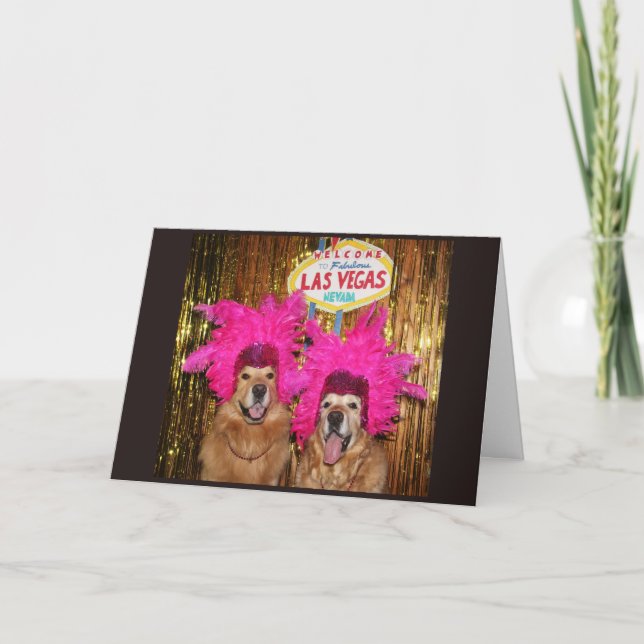 Golden Retriever Exciting Showgirl Birthday Kort (Framsida)