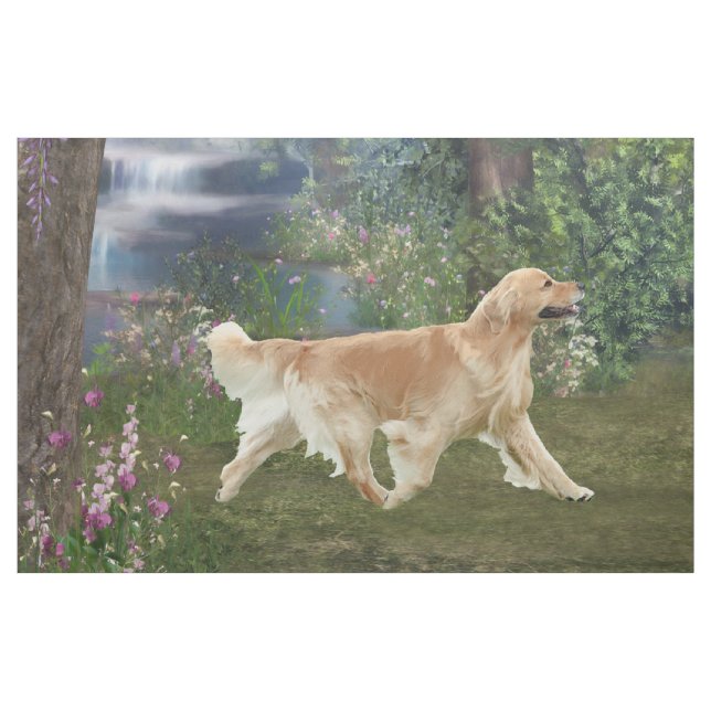 Golden Retriever Fabric Panel Tyg (Fat Quarter)