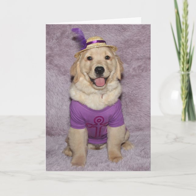 Golden Retriever Fabulous Puppy Birthday  Kort (Framsida)