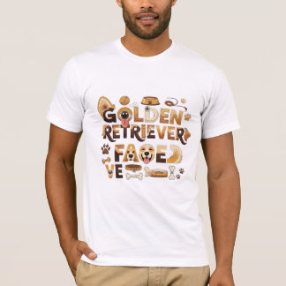 Golden Retriever Face Playful Typography T Shirt