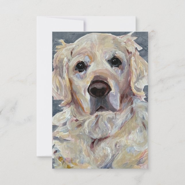 Golden Retriever-färgad på Canvas Tack Kort (Framsida)