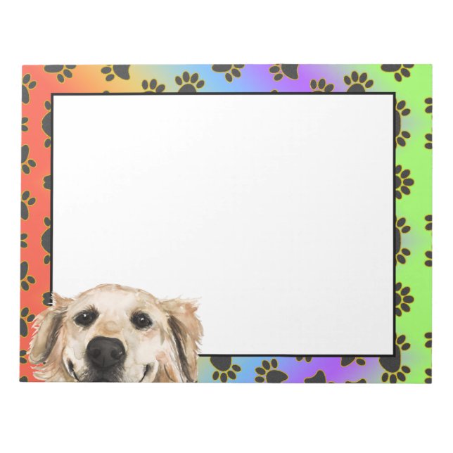 Golden Retriever färglös hund mönster Anteckningsblock (Framsida)