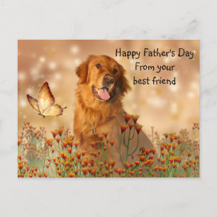 Golden Retriever Fars dag Vykort