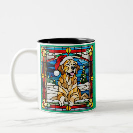 Golden Retriever - fastnat glas Två-Tonad Mugg