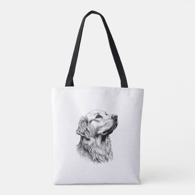 Golden Retriever Finlins Konst Mobilskal | Konstnä Tygkasse (Baksida)