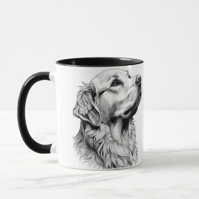 Golden Retriever Finlins Konstporträtt | Elegant  Mugg (Vänster)