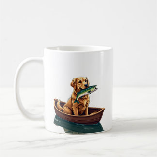 Golden Retriever Fiske Retro - Hund Fiske Hobby Kaffemugg
