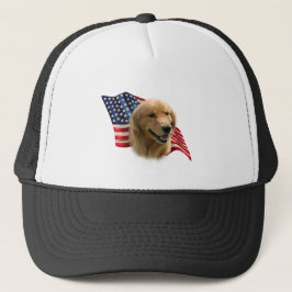 Golden Retriever Flagga Truckerkeps