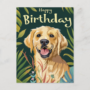 Golden Retriever Födelsedag Vykort
