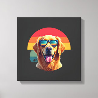 Golden Retriever för barn pojkar flickor solglasög Canvastryck