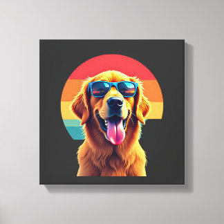 Golden Retriever för barn pojkar flickor solglasög Canvastryck