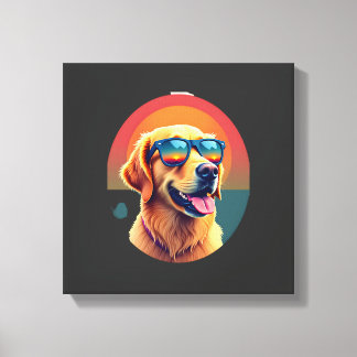 Golden Retriever för barn pojkar flickor solglasög Canvastryck