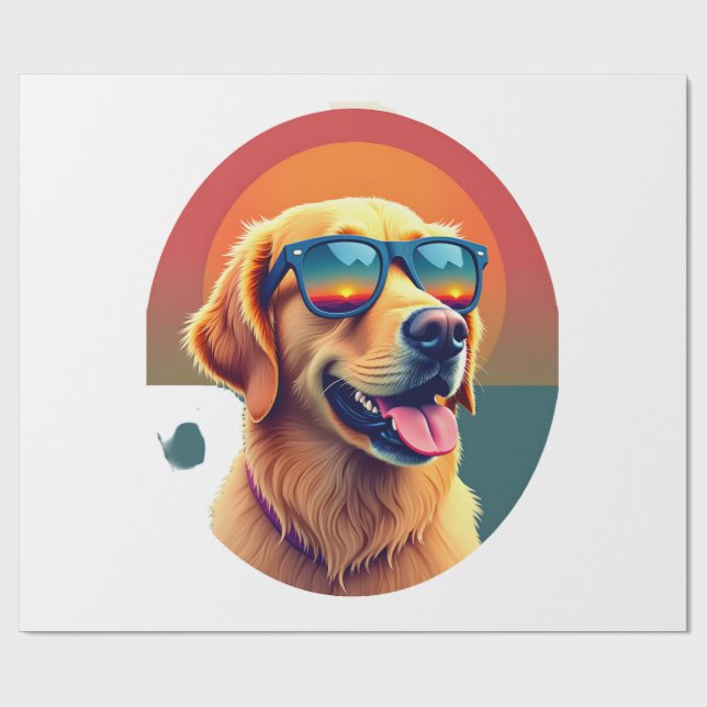 Golden Retriever för barn pojkar flickor solglasög Presentpapper (Platt)