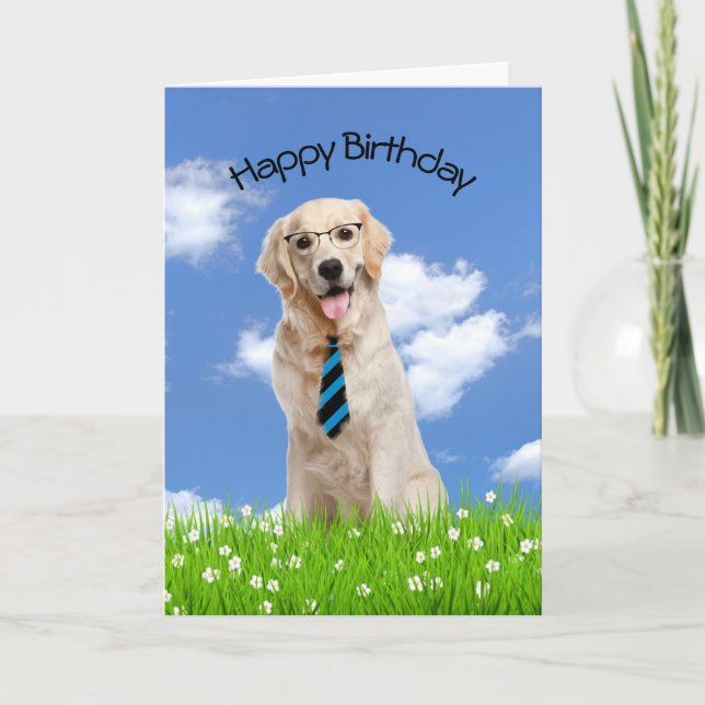 Golden Retriever for Birthday Kort (Framsida)