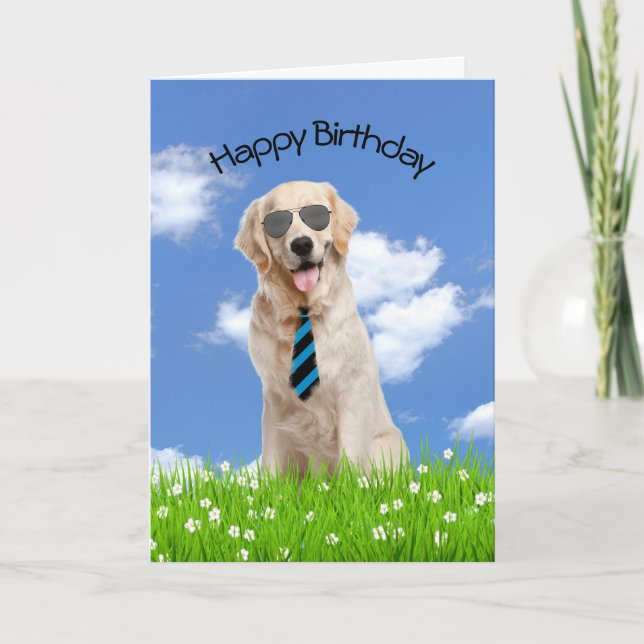 Golden Retriever for Birthday Kort (Framsida)