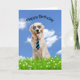 Golden Retriever for Birthday Kort