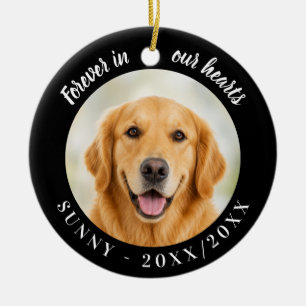Golden Retriever För Evigt I Våra Hjärtan Svart Julgransprydnad Keramik
