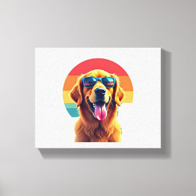 Golden Retriever for Kids Boys Girls Sunglasses Pe Canvastryck (Framsida)