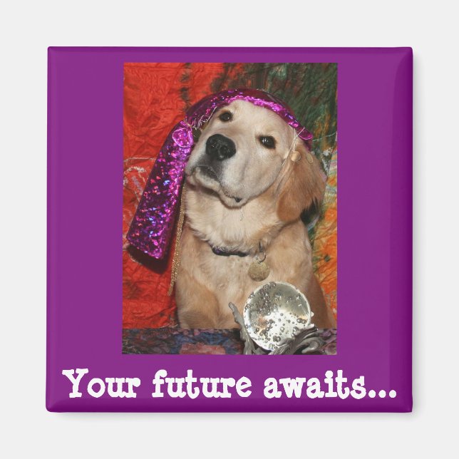 Golden Retriever Fortune Teller Magnet (Framsidan)