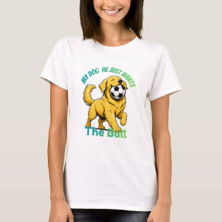 Golden Retriever Fotbollshund Min Hund Vill ha bol T Shirt
