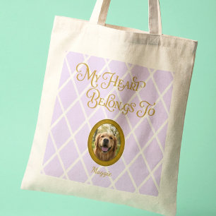 Golden Retriever Foto Tote Bag Anpassat Namn Tygkasse