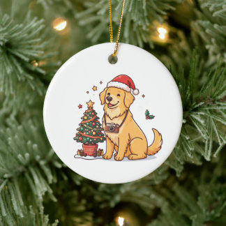 Golden Retriever Fotograf Jul Julgransprydnad Keramik