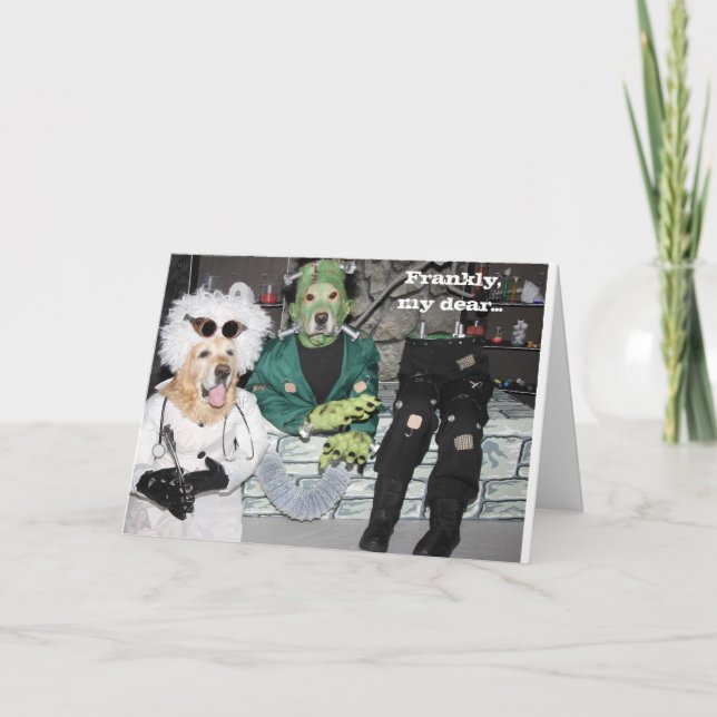 Golden Retriever Frankenstein Lab Halloween Kort (Framsida)