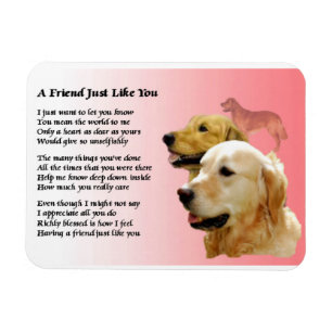 Golden Retriever Friend Dikt Magnet