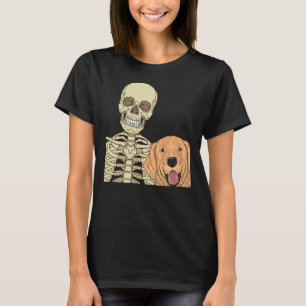 Golden Retriever Friend Scary Skeleton T Shirt