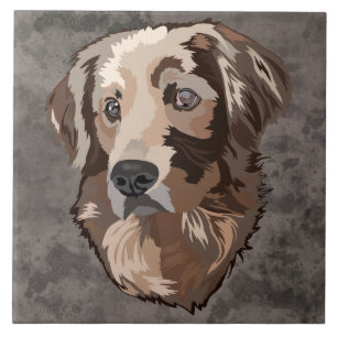 Golden Retriever ful hund ansikte Kakelplatta