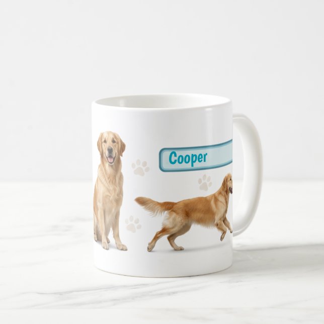 Golden Retriever Full Wrap Muggdesign Kaffemugg (Framsida höger)