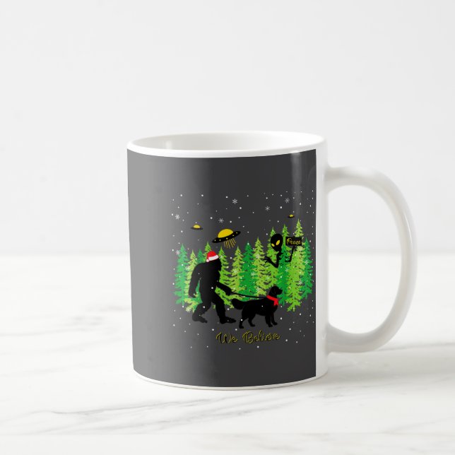 Golden Retriever Funny Bigfoot Christmas Alien Ufo Kaffemugg (Höger)