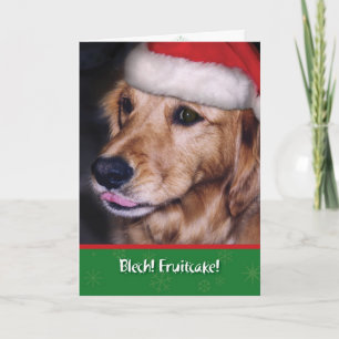Golden Retriever- Funny julfruktkaka Helgkort