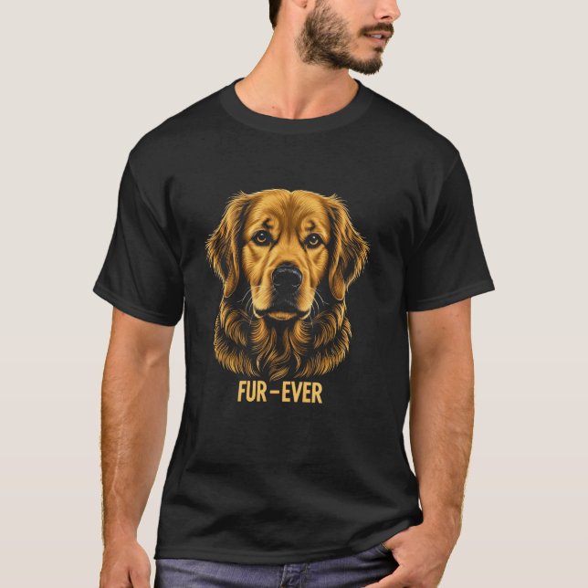 Golden Retriever Fur-Ever Grafik T Shirt (Framsida)