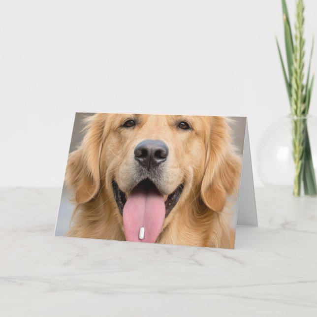 Golden Retriever Gammal Ålder Födelsedag Humor Kort (Framsida)