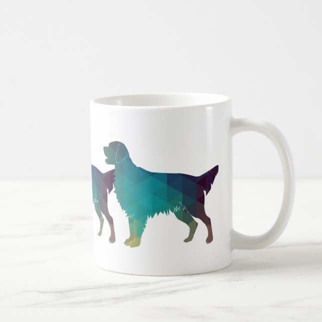 Golden Retriever Geometric Mönster Silhouette Kaffemugg (Höger)