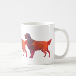 Golden Retriever Geometric Mönster Silhouette Kaffemugg