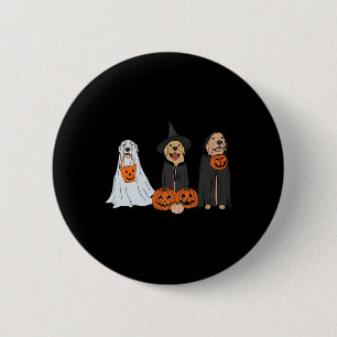 Golden Retriever Ghost Halloween Bus eller godis D Knapp